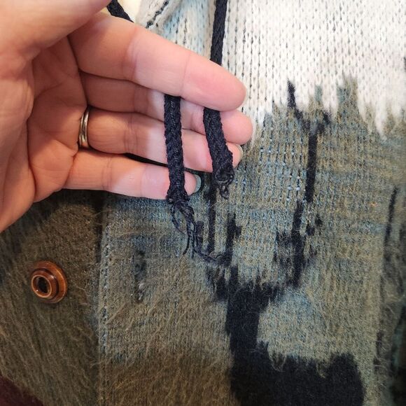 Ruminahui Alpaca Wool Stag Patterned Oversized Cardigan - Picture 4 of 7